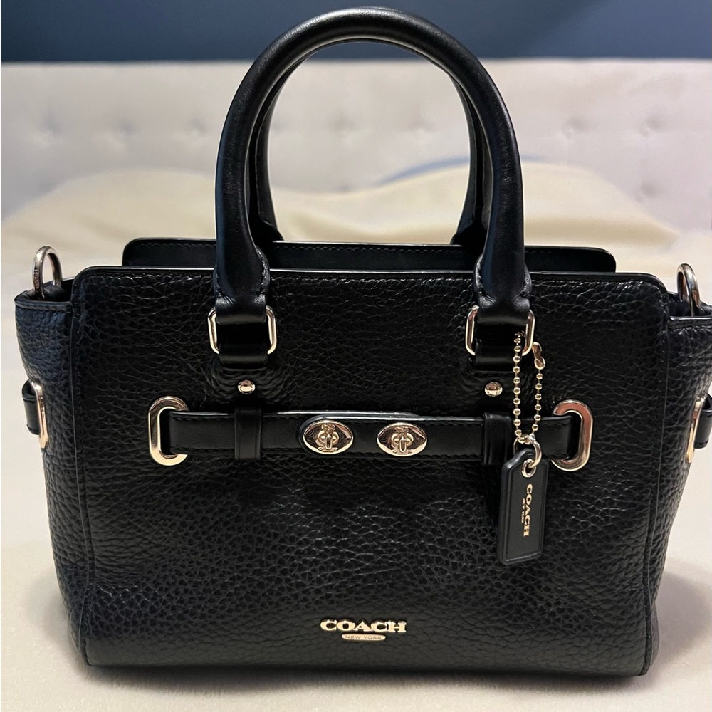 COACH Mini Blake Carryall in Black Pebbled Leather